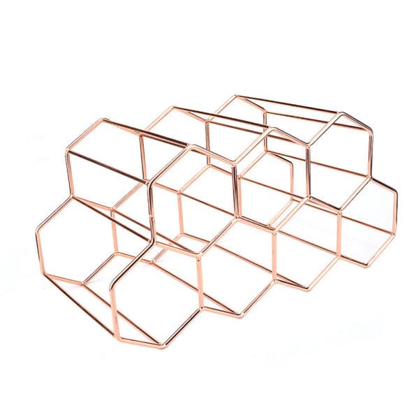 Rose01 porte bouteille en metal rose